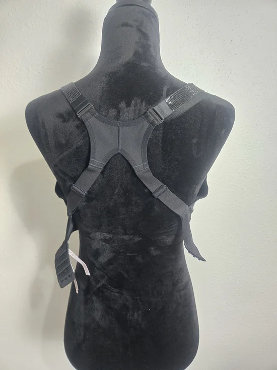 Victoria's Secret Black Wireless Sports Bra with Wide Glitter Straps 34DDD - Picture 4 of 5